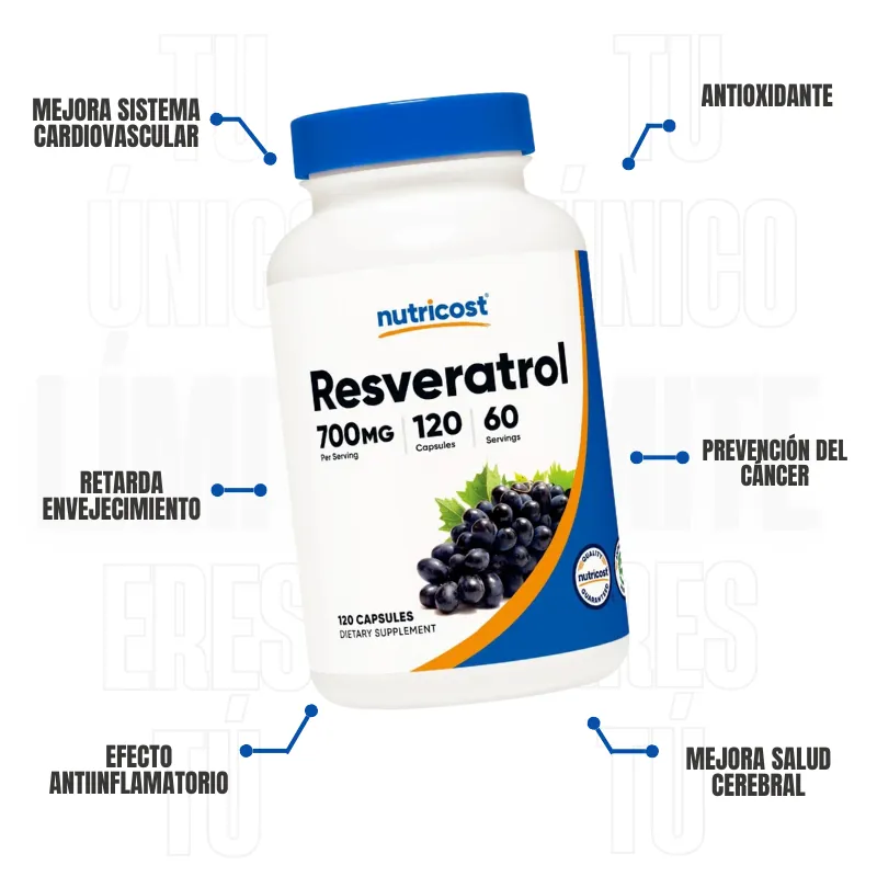 Resveratrol 700 Mg 120 Capsulas Nutricost