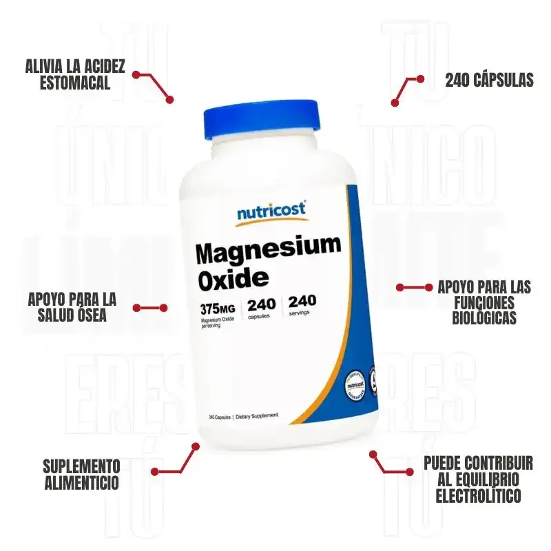 Oxido De Magnesio 240 Capsulas Nutricost