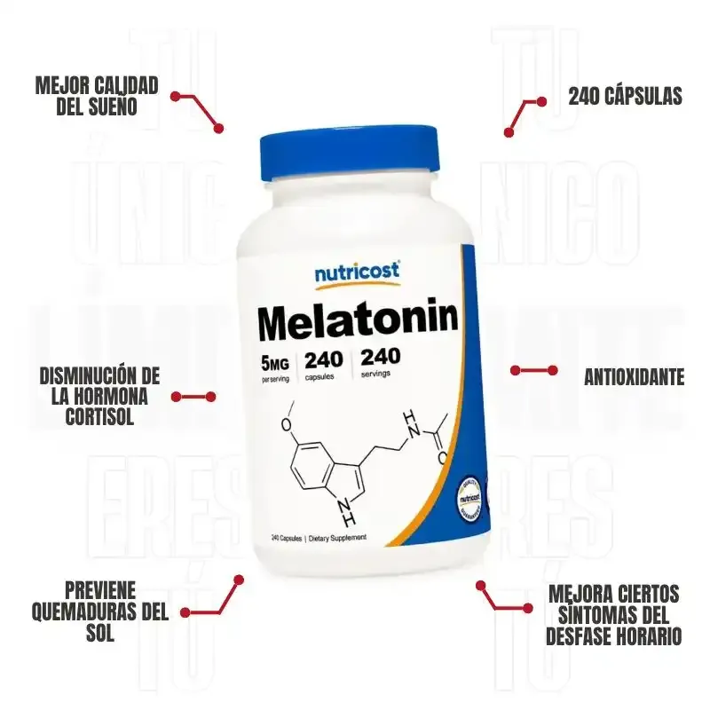 Melatonina 5Mg 240 Capsulas Nutricost