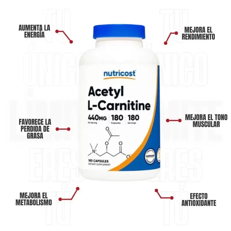 Acetyl L-Carnitina 180 Capsulas Nutricost