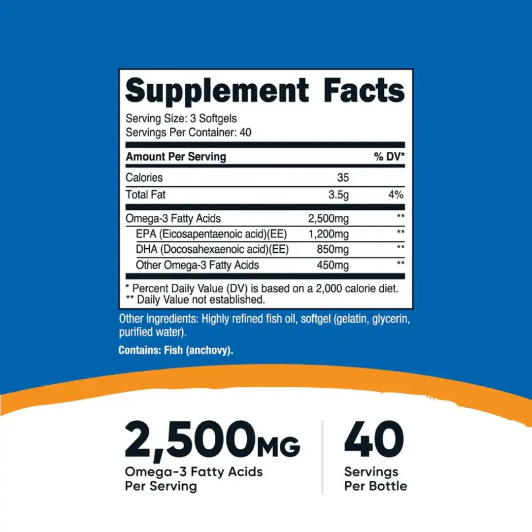 Omega 3 2500 Mg 120 Capsulas Nutricost