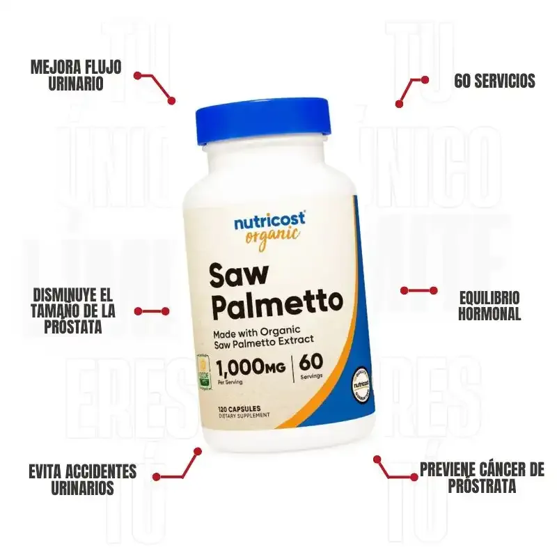 Saw Palmetto 1000 Mg 60 Servicios Nutricost