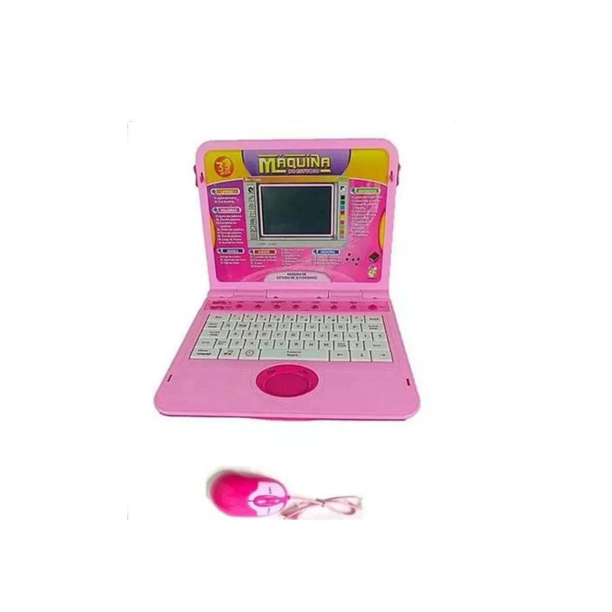 Computador Didáctico Juguete Niños Con Mouse Rosa