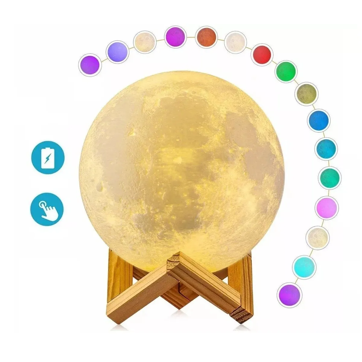 Lampara Luna 3D Moon Light Multicolor Con Humificador x 1 Und