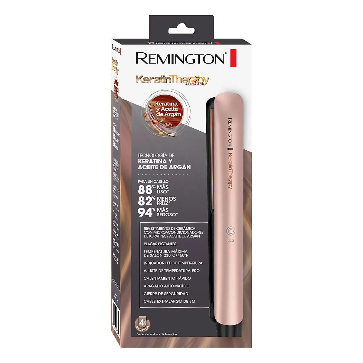 Plancha Para Cabello Remington Keratina Aceite De Argán