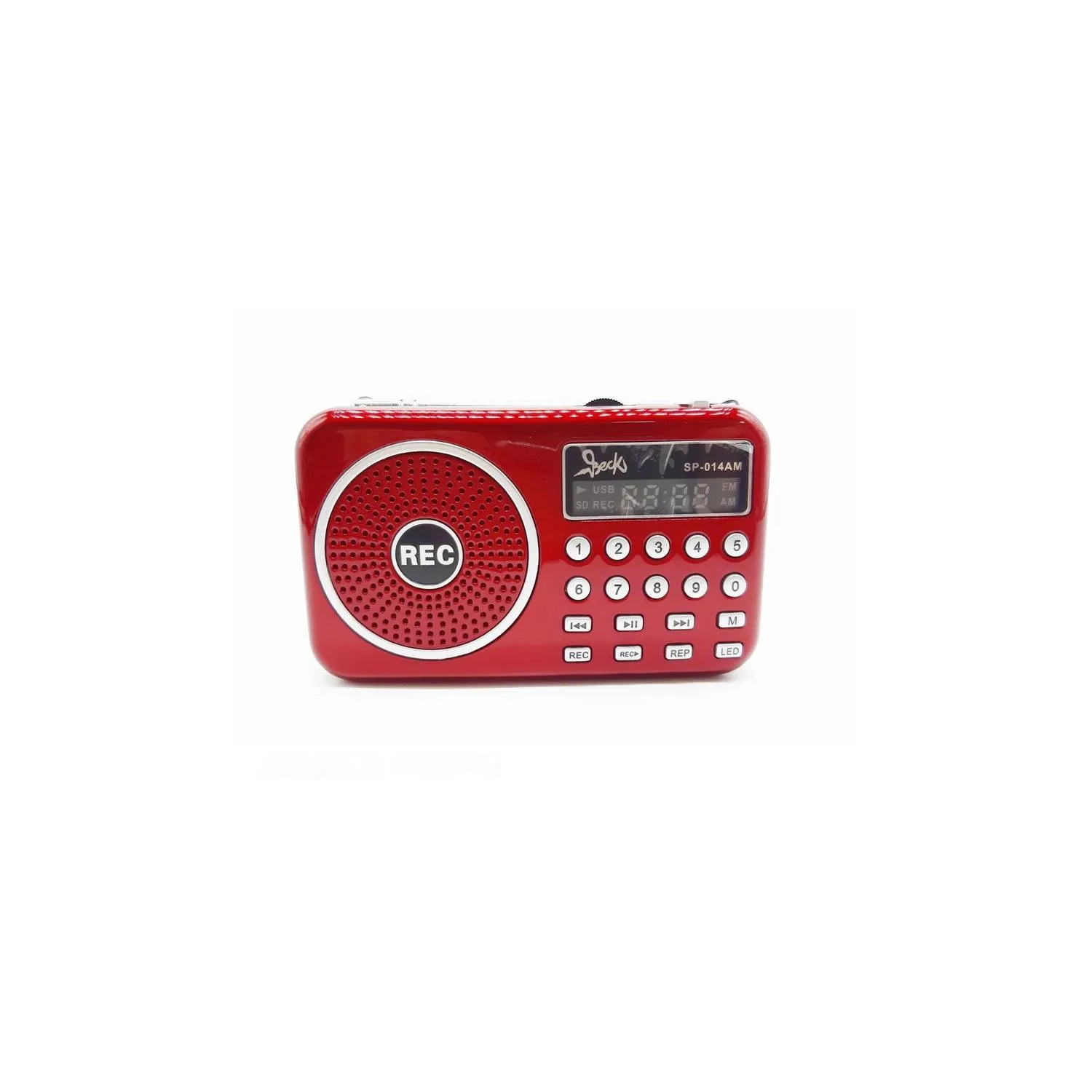 Radio Parlante Digital AM/FM Recargable Beck - Rojo