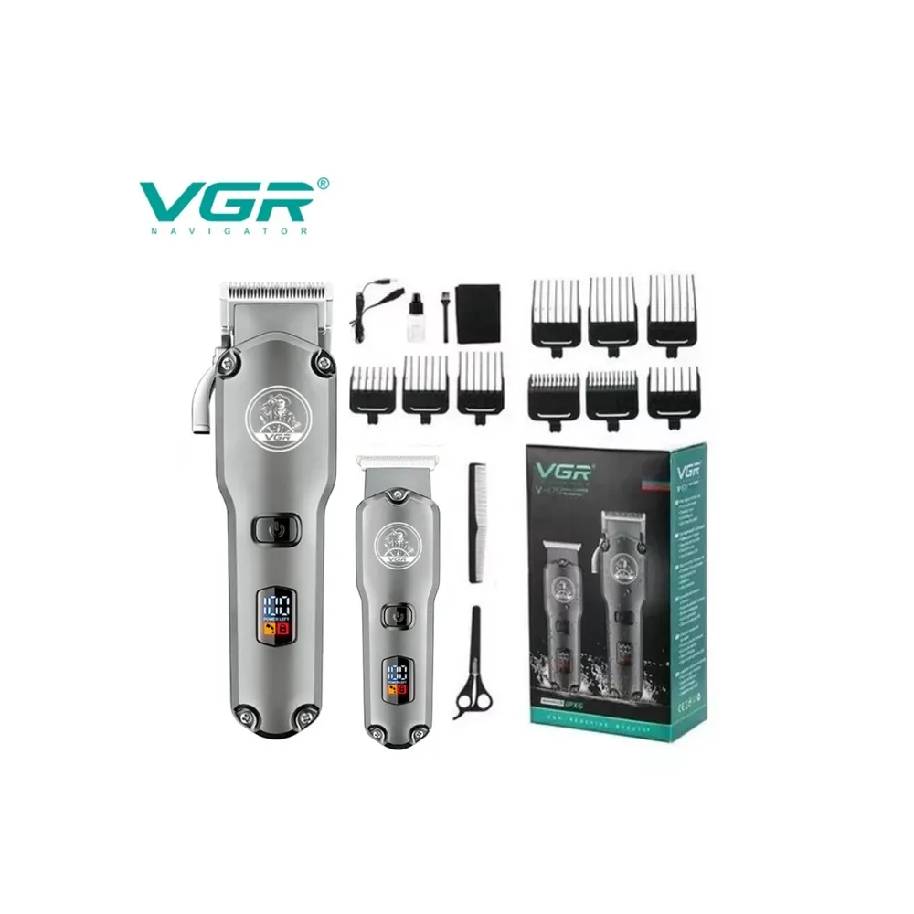 Combo Maquinas Para Cortar Cabello Profesional Set VGR V675