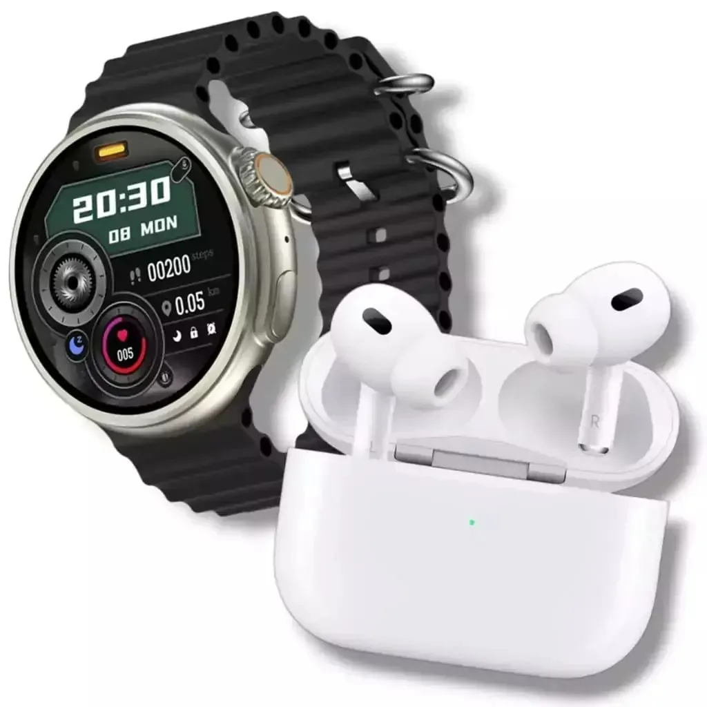 Smartwatch Amoled Reloj Inteligente + Audifonos  Bluetooth F-130 FLY