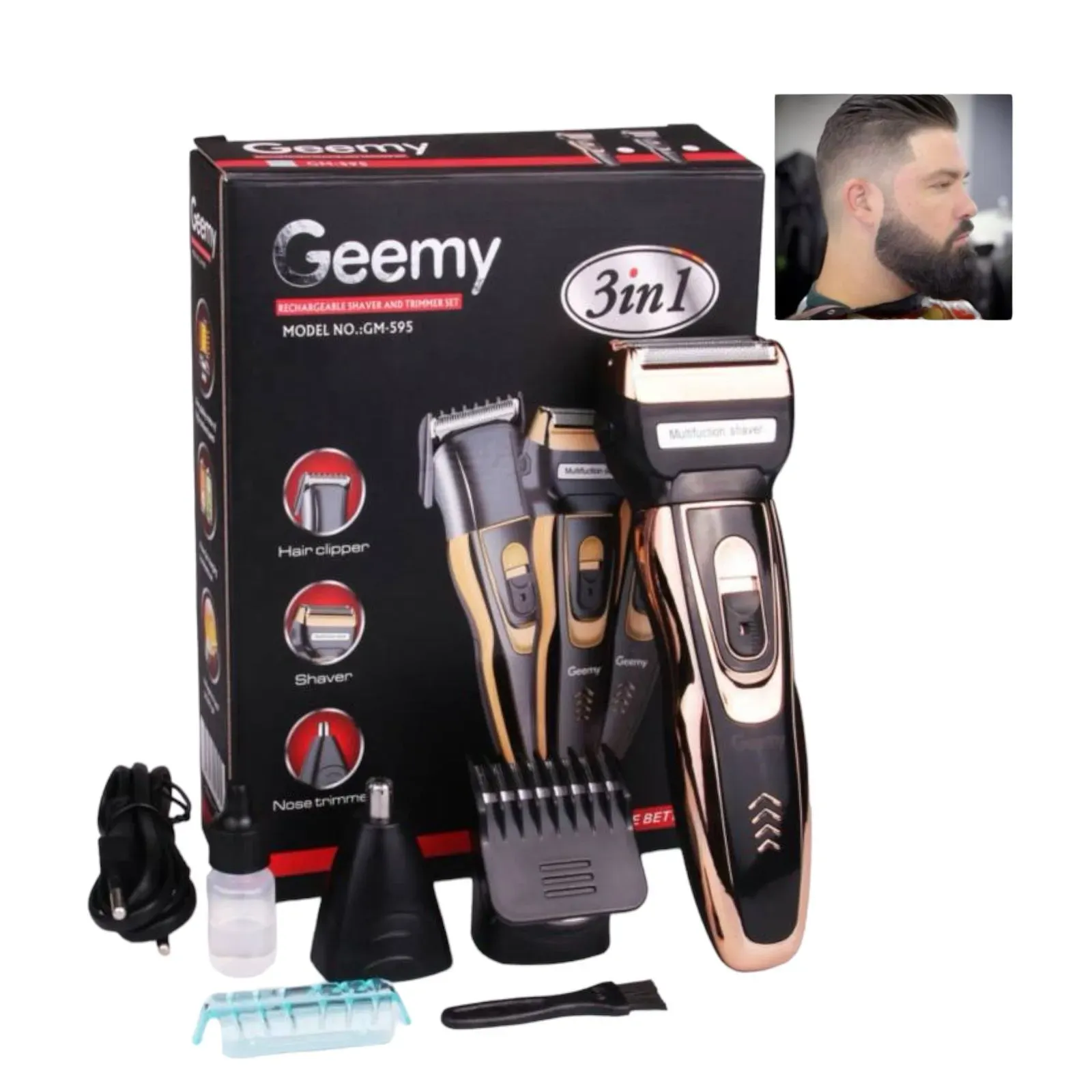 Maquina afeitadora gemmy 3 en 1 Recargable