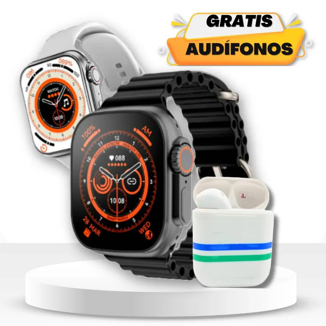 Reloj Inteligente Smartwatch EW68 + 2 Pulsos + Audifono Bluetooth I12