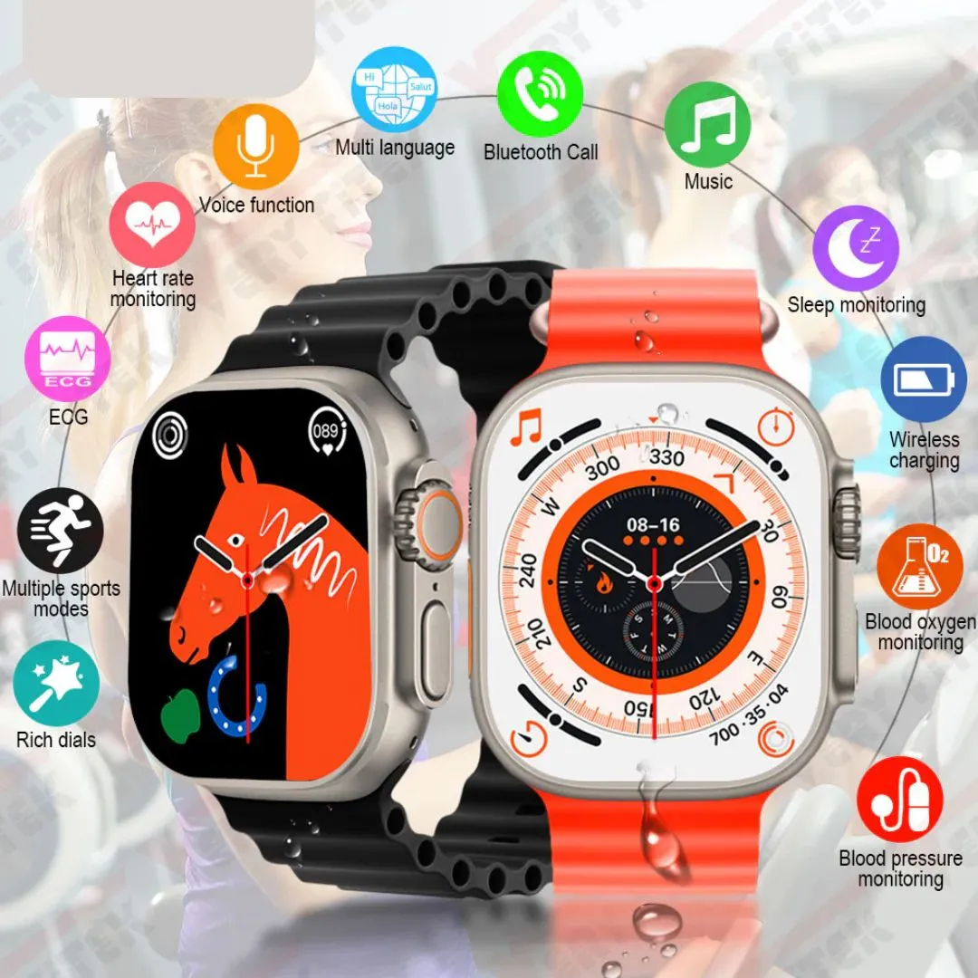 Reloj Inteligente Smartwatch EW68 + 2 Pulsos + Audifono Bluetooth I12