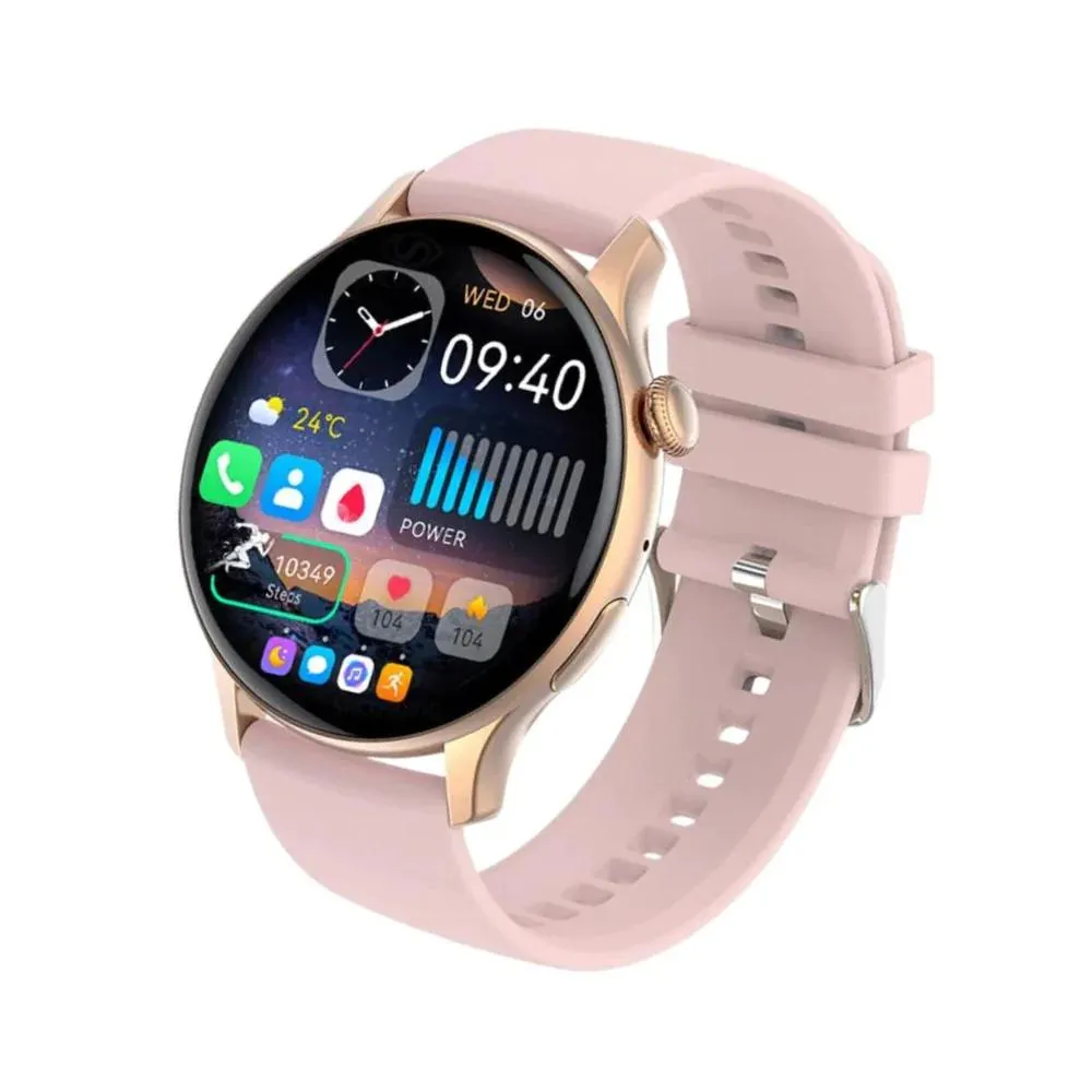 Combo Reloj Inteligente SmartWatch Sumergible + Audífonos I12 Bluetooth Rosa