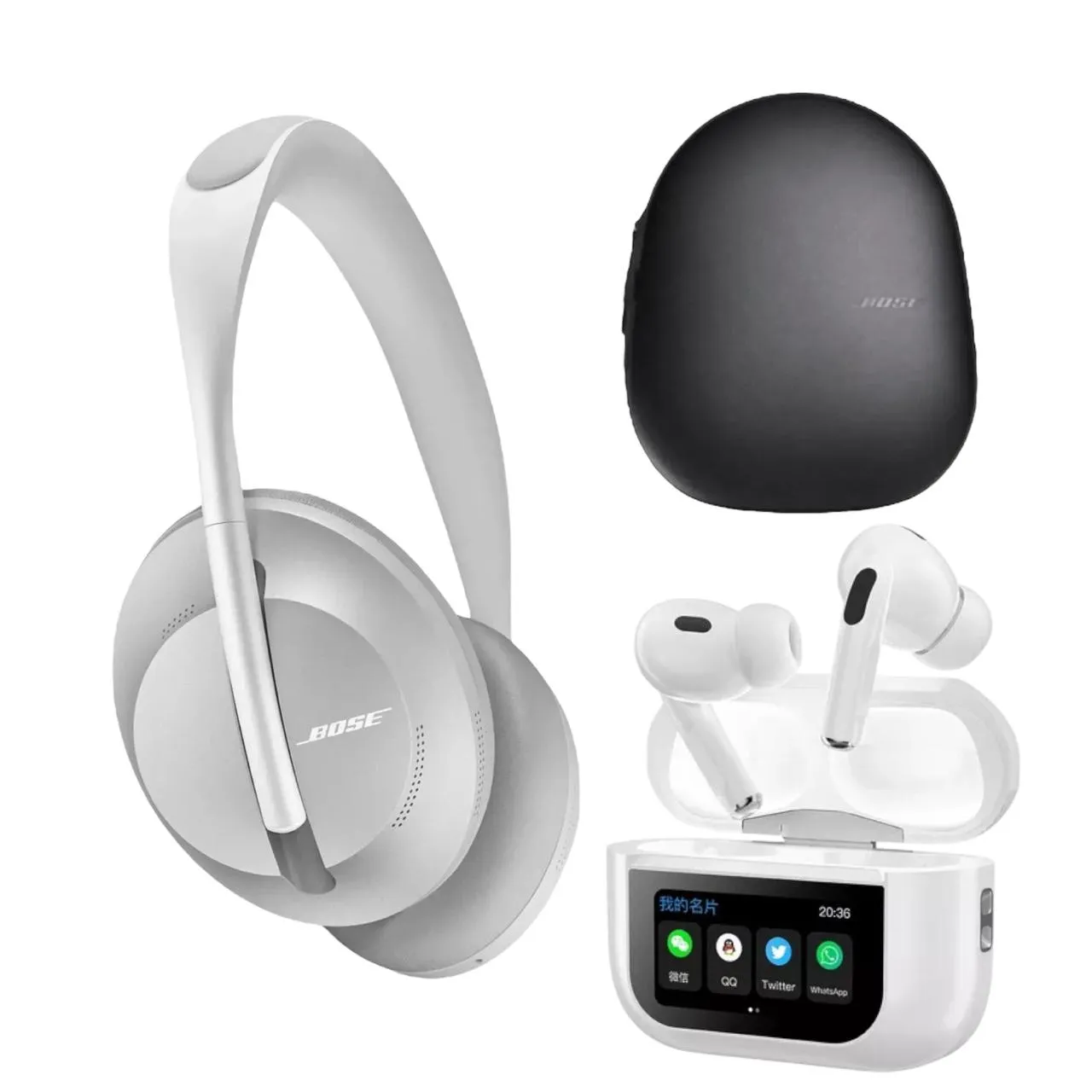 Audifonos con pantalla + Auriculares Bluetooth Tipo Bose 700