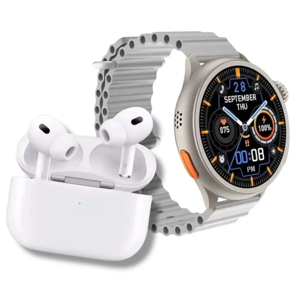 Smartwatch Amoled Reloj Inteligente + Audifonos  Bluetooth F-130 FLY