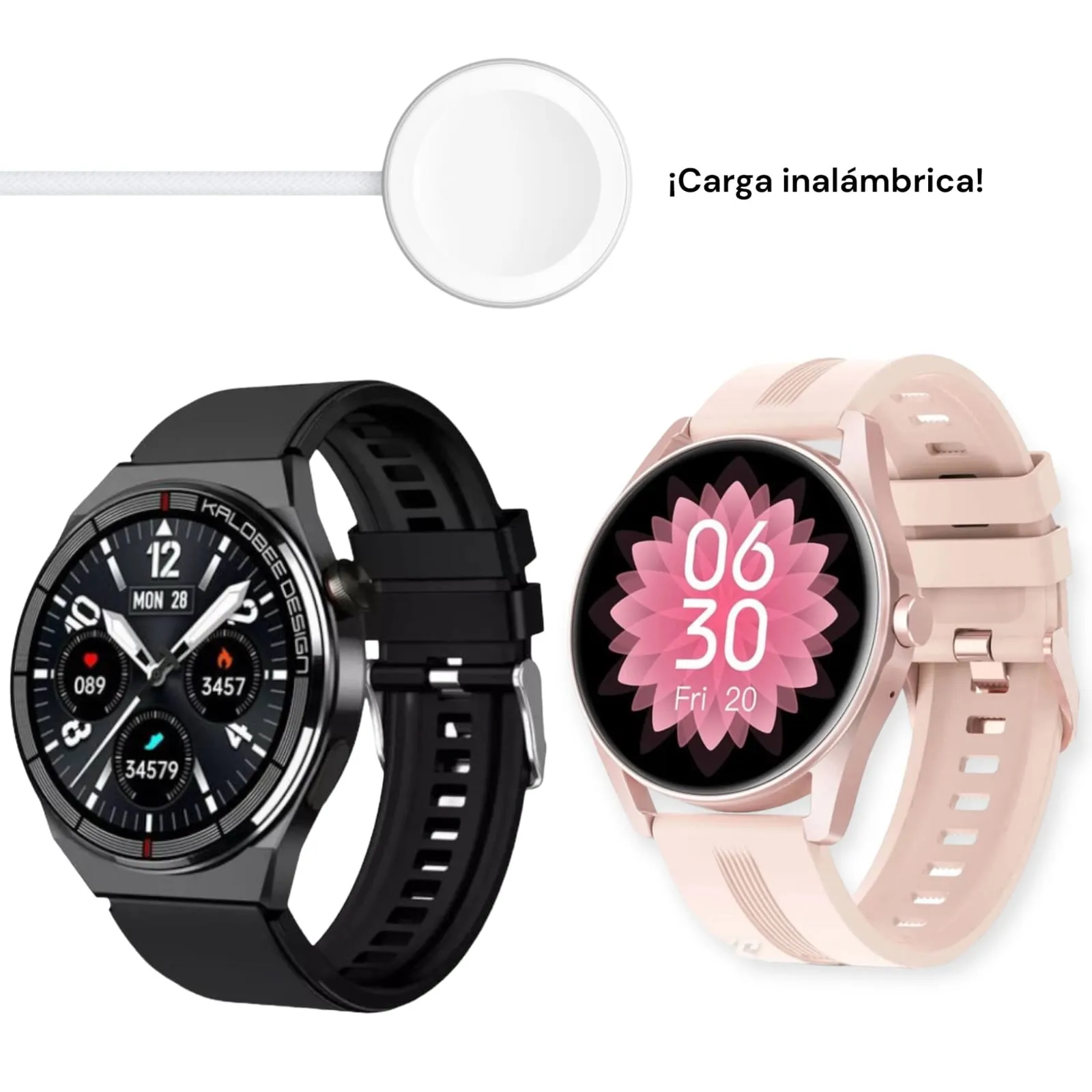 Combo Reloj Inteligente SmartWatch Parejas IP68 Sumergible