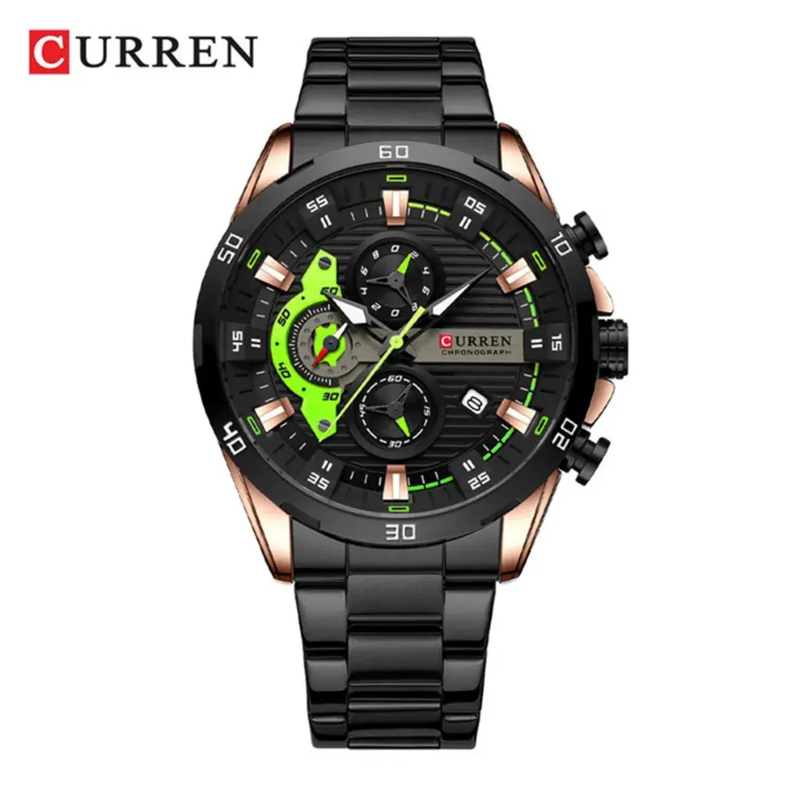 Reloj Curren 8402 Original Para Caballero (Negro Con Dorado)