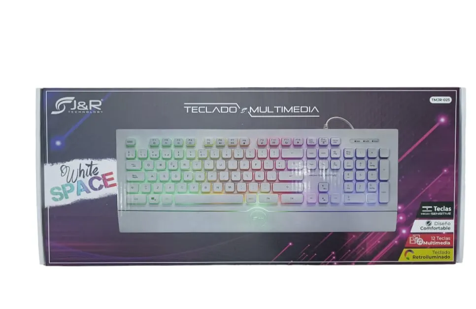 Teclado Multimedia Gamer Blanco (RGB)