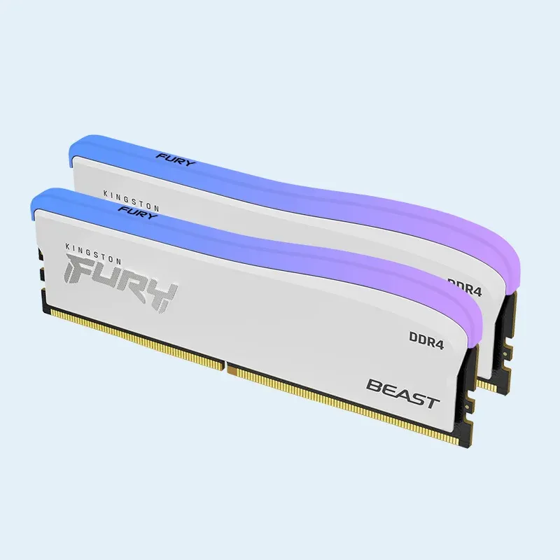 Memoria RAM Kingston 8GB 3200MHz DDR4 FURY Beast RGB Blanca (Ryzen–Intel)