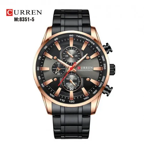 Reloj Curren 8351 Original Para Caballero (Negro Con Dorado)