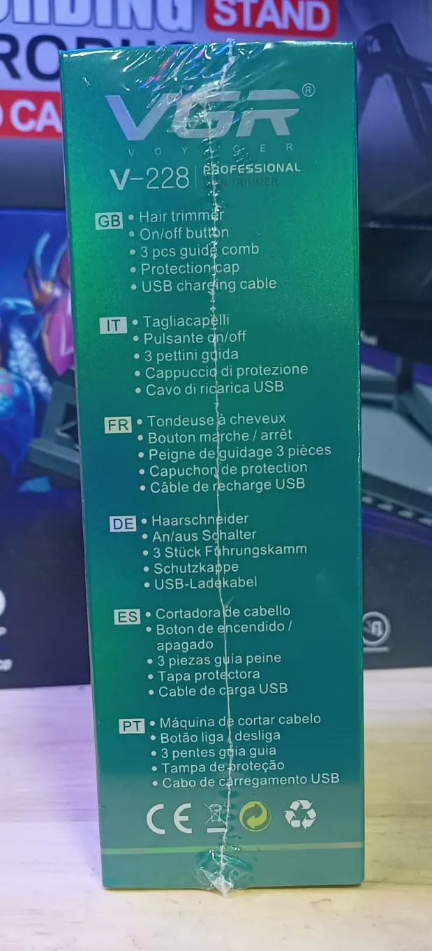 Peluquera Recargable VGR-228 (Pantalla Digital Indicadora De Carga)