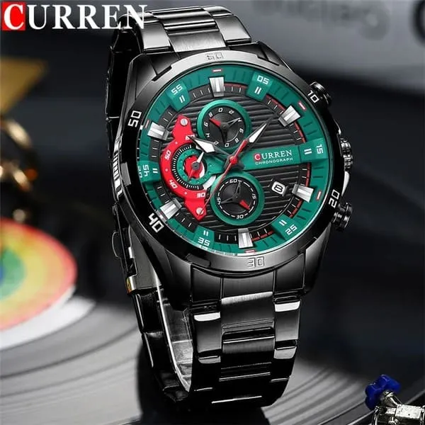 Reloj Curren 8402 Original Para Caballero (Verde Con Negro)