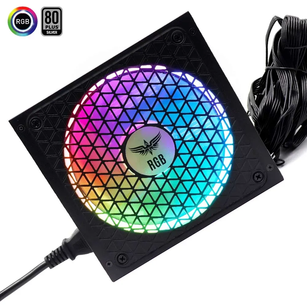 Fuente De Poder 550W Real (RGB)-(Certificacion 80 Plus Silver)