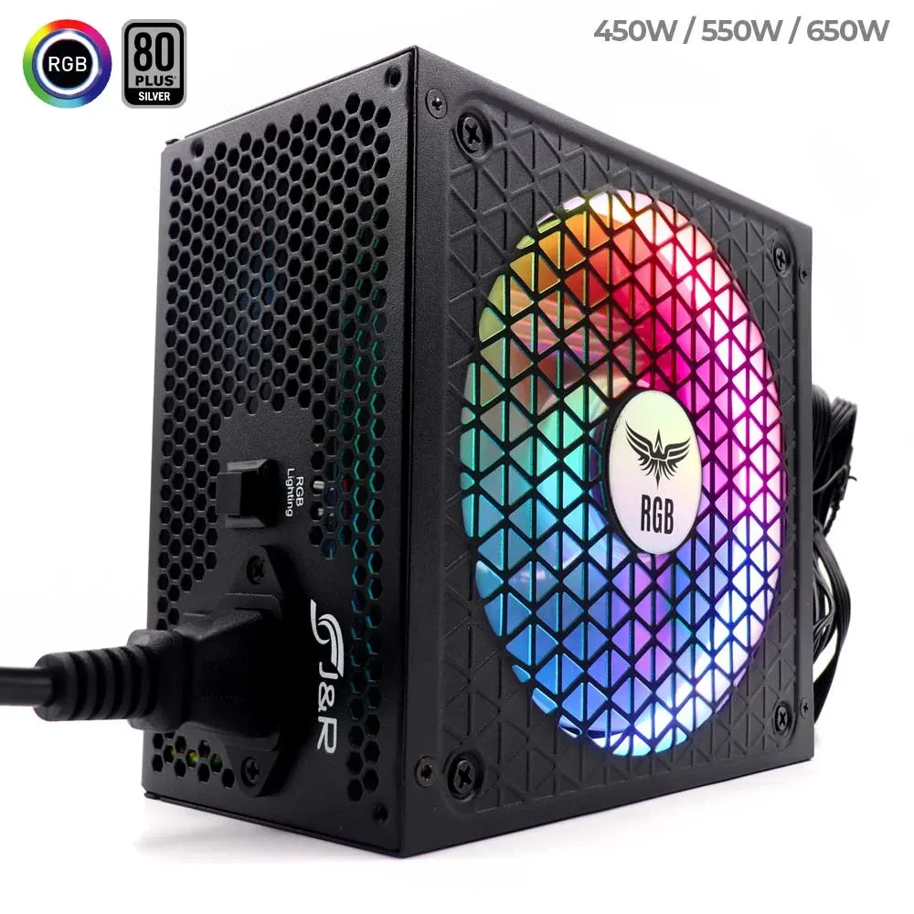 Fuente De Poder 550W Real (RGB)-(Certificacion 80 Plus Silver)