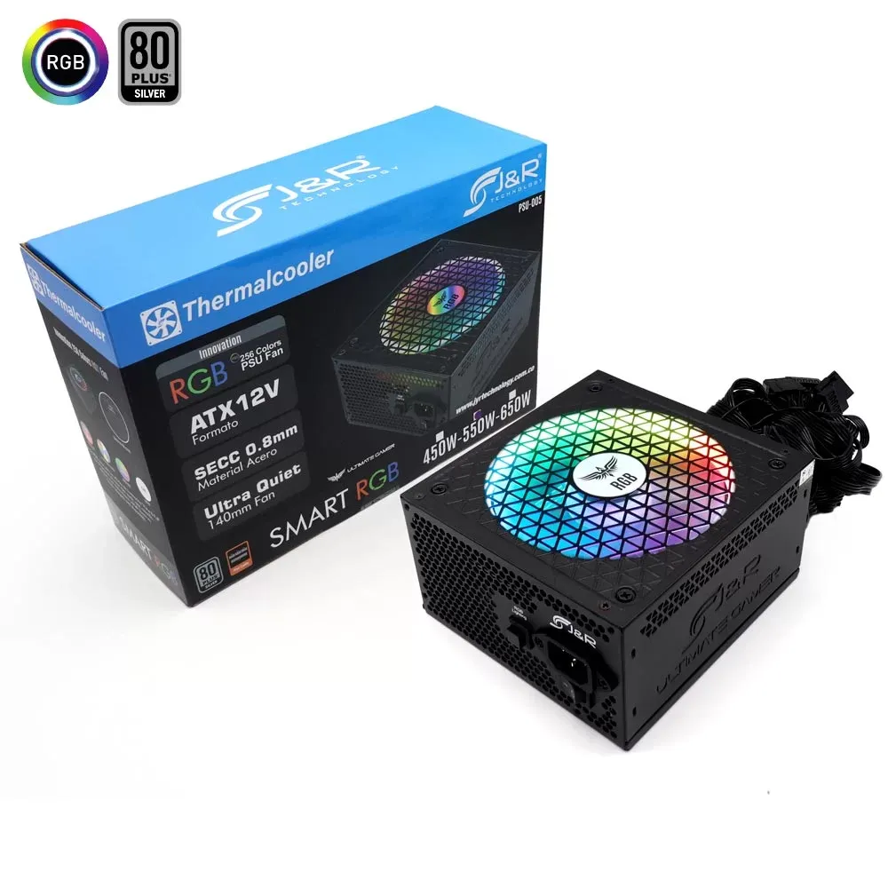 Fuente De Poder 550W Real (RGB)-(Certificacion 80 Plus Silver)