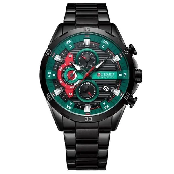 Reloj Curren 8402 Original Para Caballero (Verde Con Negro)