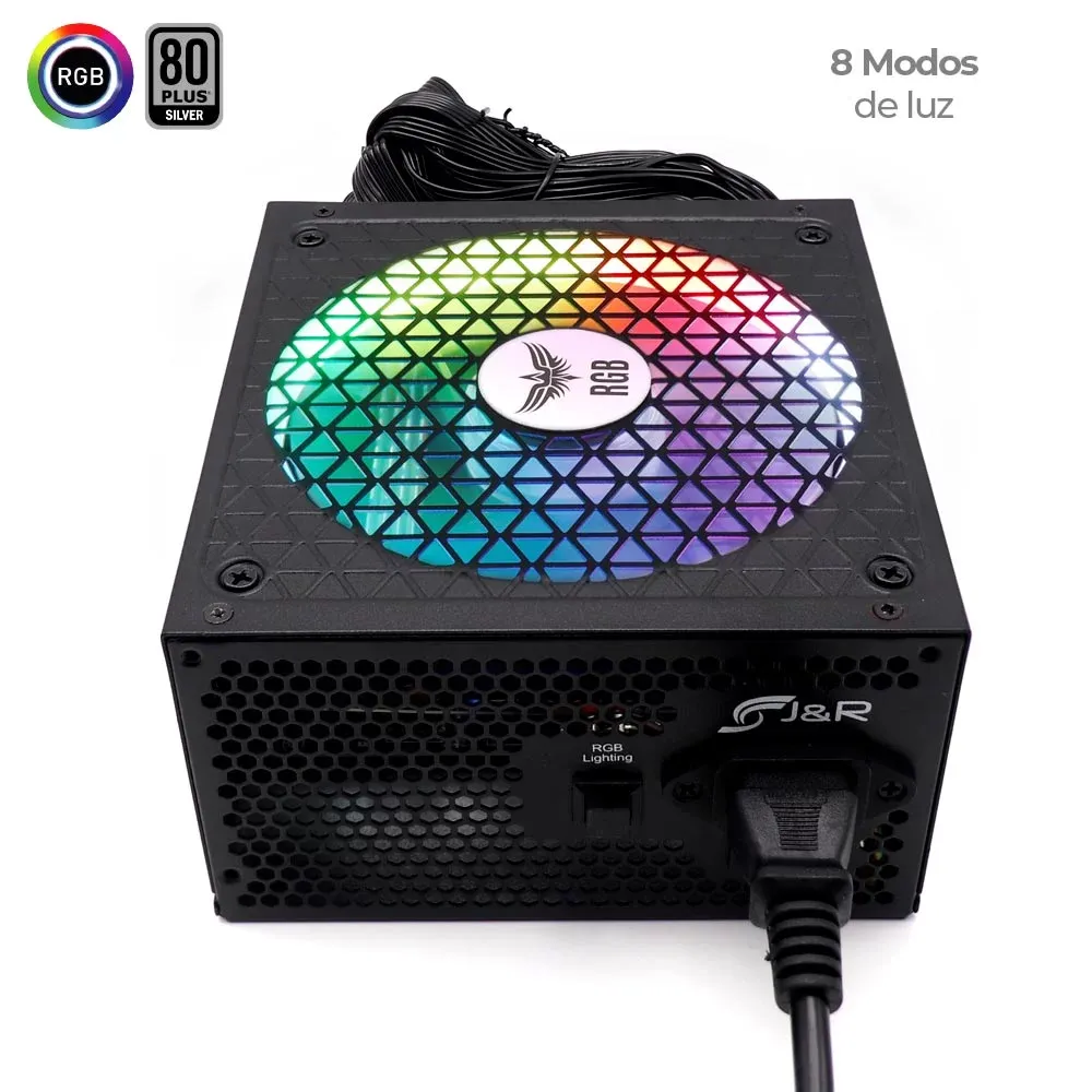 Fuente De Poder 550W Real (RGB)-(Certificacion 80 Plus Silver)