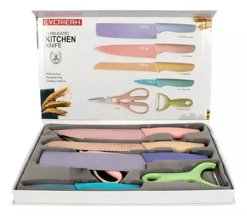 Juego Set Cuchillos Cocina X 6 Piezas Colores