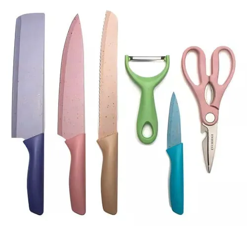 Juego Set Cuchillos Cocina X 6 Piezas Colores