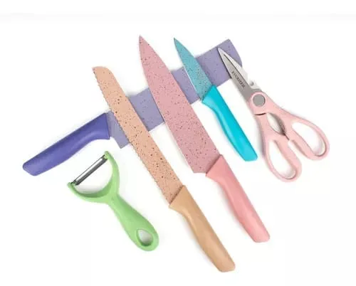 Juego Set Cuchillos Cocina X 6 Piezas Colores