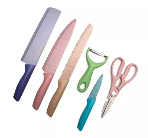 Juego Set Cuchillos Cocina X 6 Piezas Colores