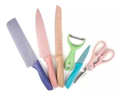 Juego Set Cuchillos Cocina X 6 Piezas Colores