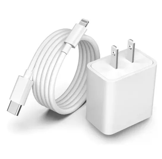 Cargador Iphone 20w Carga Rapida + Cable 1 Metro