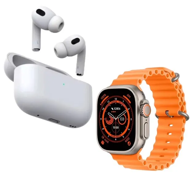 Airpods Pro 2 2023 Control De Ruido Tactil 1:1 + Smartwatch T800 Ultra Doble Manillas Pulso