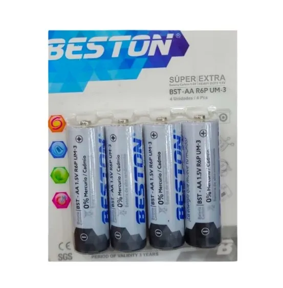 Pack De Pilas BESTON BST-AA De Carbón 