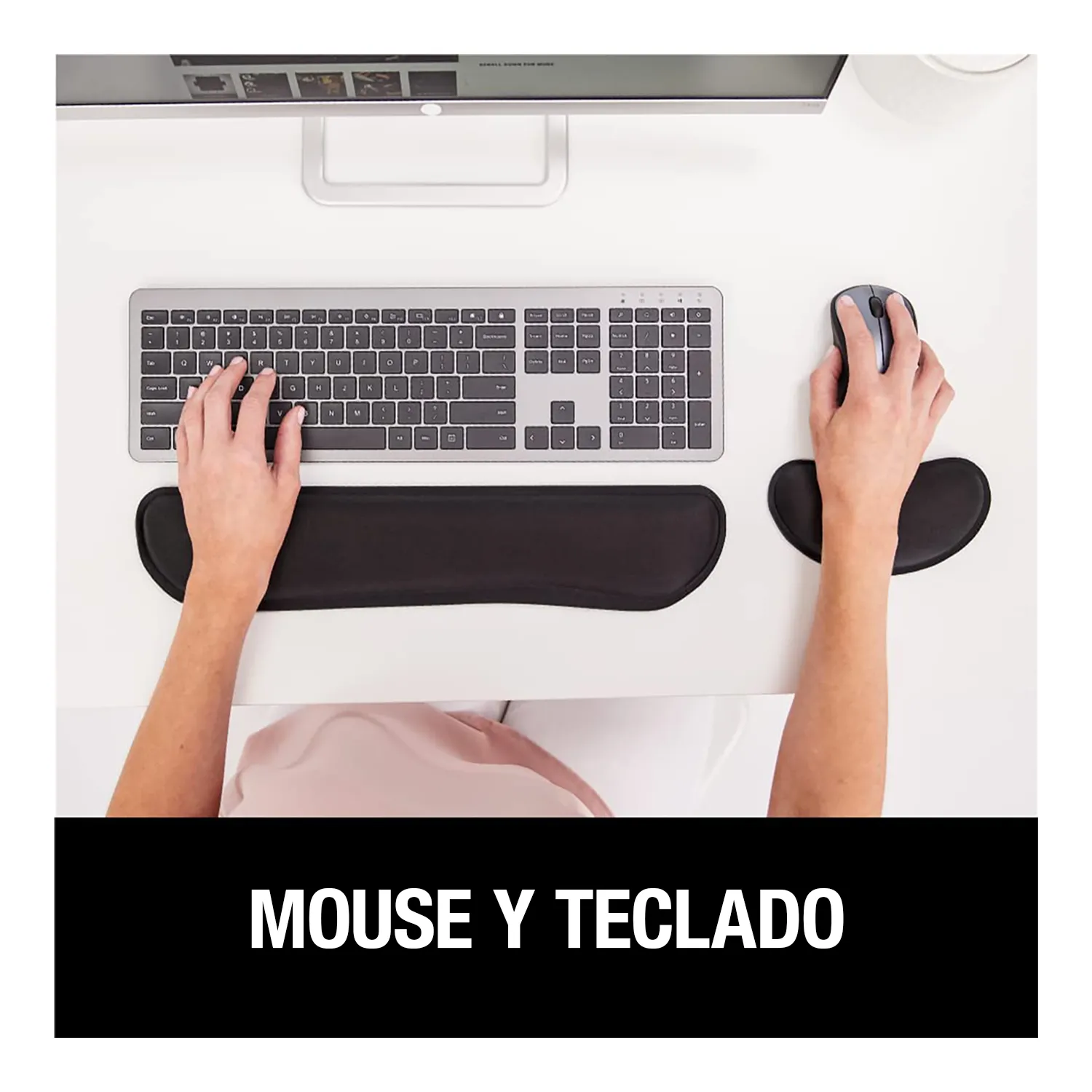 Combo Reposamuñecas Para Teclado Y Mouse Gorilla Grip