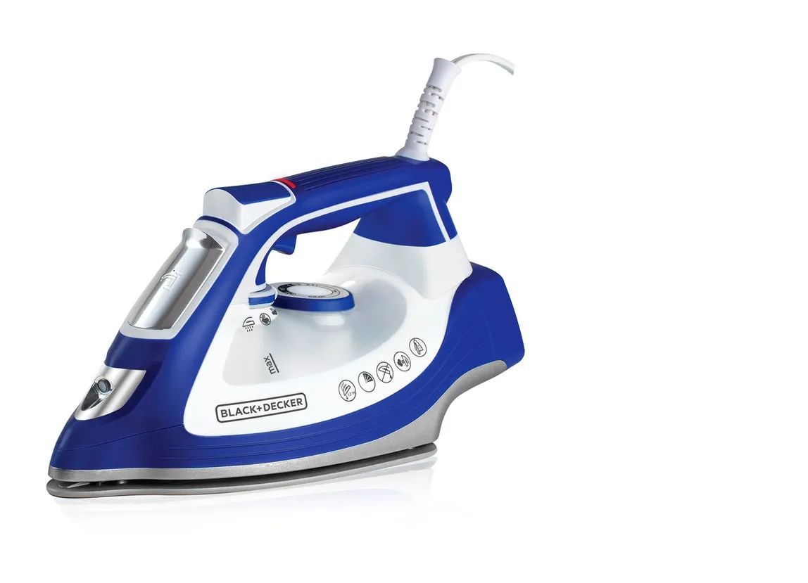 Plancha De Ropa Black & Decker Vapor Ir3001 Impact Azul