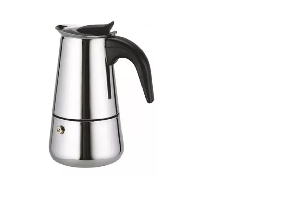 Cafetera Espresso Maker 9 Tazas Manual Plateada Italiana