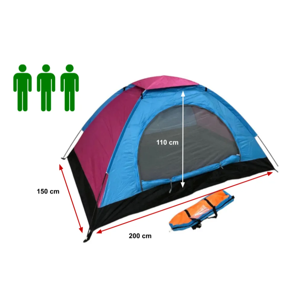 Carpa Camping 3 Personas Impermeable Con Mosquitero