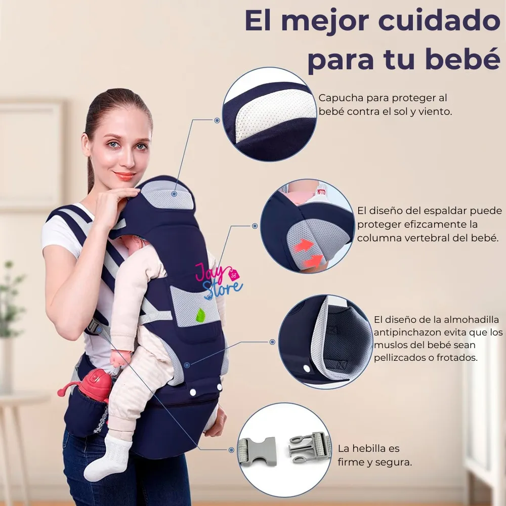 Arnés Cargador Canguro Para Bebés Ergonómico Asiento Soporte Lumbar