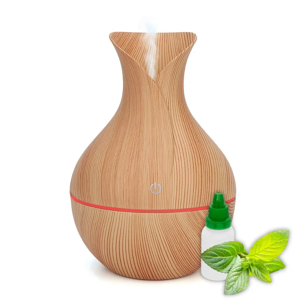 Humidificador Jarrón Led + Esencia Difusor De Aromas 7 Colores