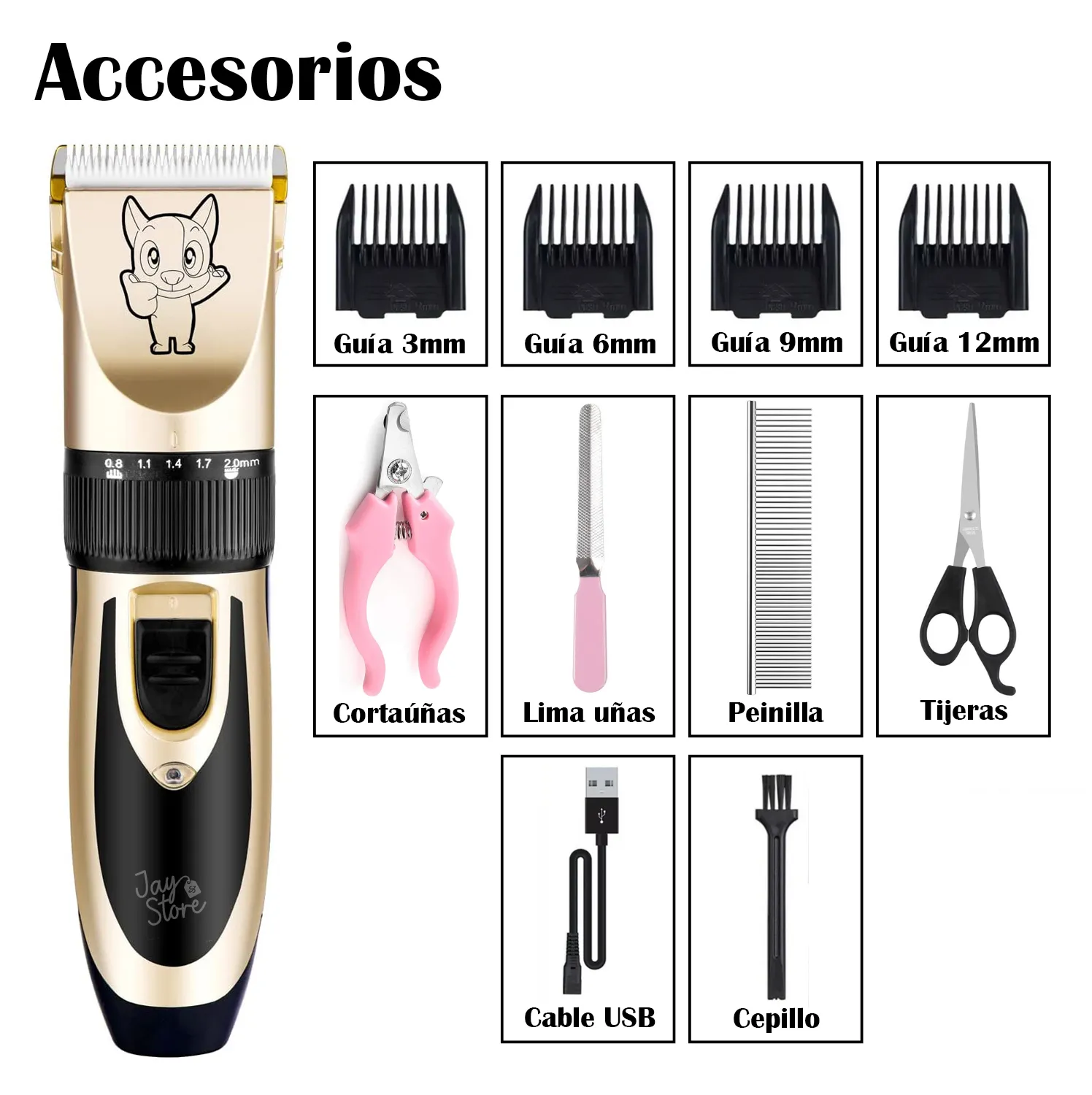 Máquina Peluquera Canina Inalámbrica Mascotas Perros Gatos Kit Completo