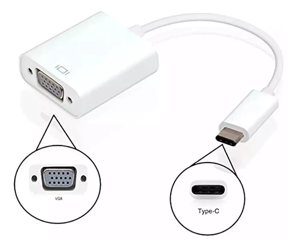 Convertidor Adaptador Cable De Tipo C A Vga 