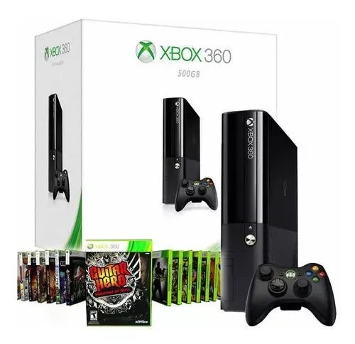 Xbox 360 Slim 5.0 USADO + 2 Controles C+Disco Duro 500GB +300 Juegos 