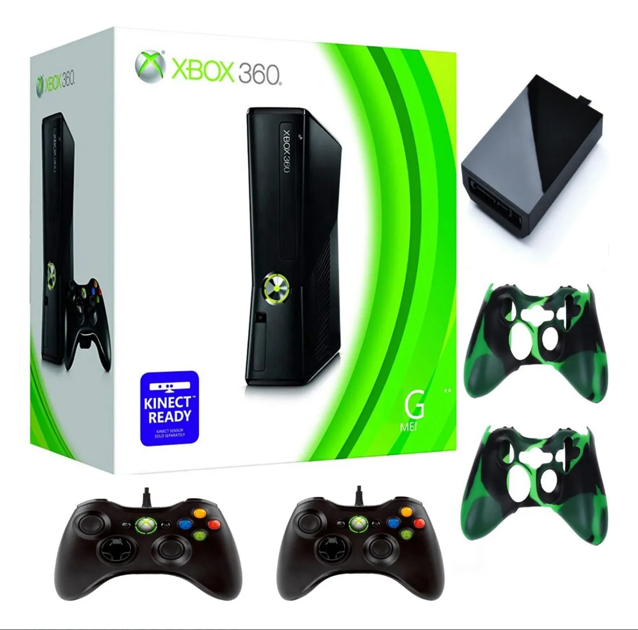 Xbox 360 Slim 5.0 USADO + 2 Controles C+Disco Duro 500GB +300 Juegos 