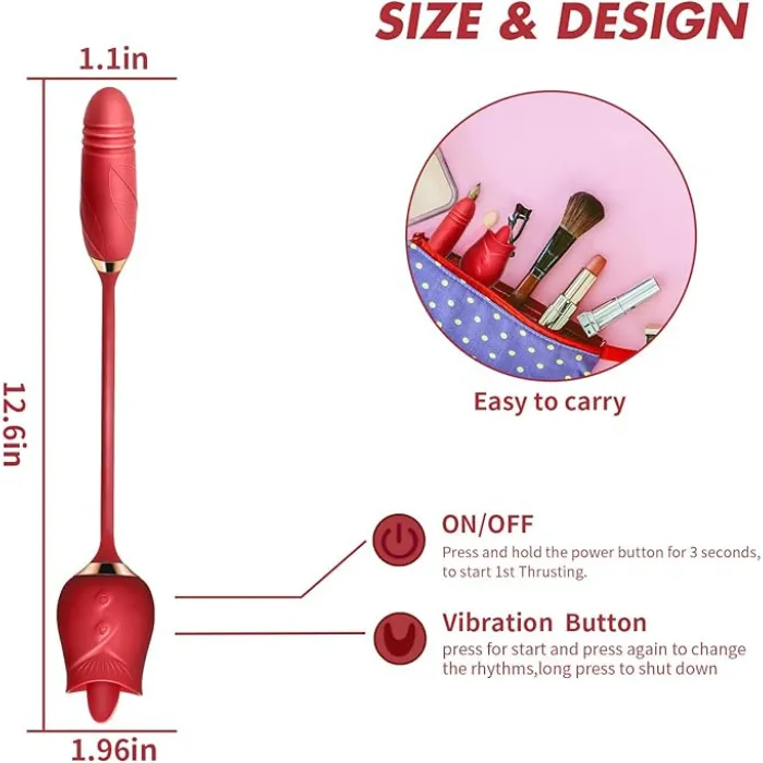 Vibrador Rosa Consolador De Lujo 2 En 1 Punto G Y Clítoris Juguete Sexual 