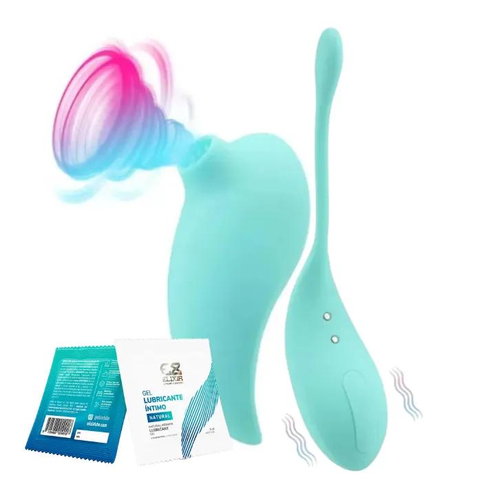 Succionador De Clitoris Y Huevo Vibrador De Lujo 2 En 1 + Sachet Obsequio